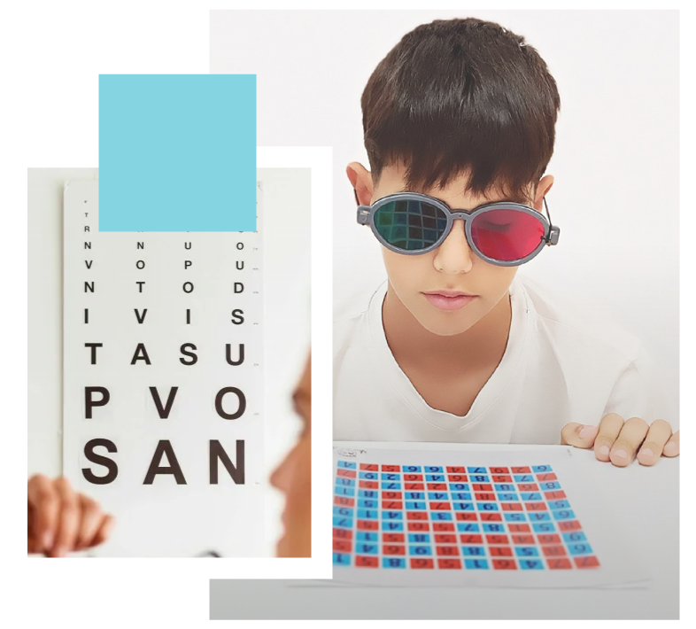 imagen de un niño realizando unas pruebas de visión