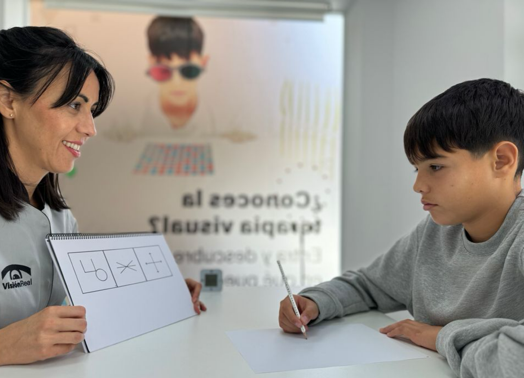 realización de un examen percepción visual.